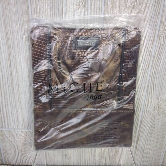 Miche Womens Inga Shell Bag Purse Cover Crocodile Copper Brown Discontinued New - Picture 4 of 8